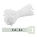 Biele plastové spony 250x4,8 - 100 ks.