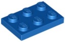 LEGO PLECH 2X3 MODRÝ Č. 3021 PRE 3 KS