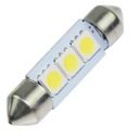 1x BIELA ​​C5W ŽIAROVKA 3 LED 5050 SMD 12V 39 39MM (univerzálna)