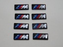 2x Nálepky s logom Emblémy na ráfiky volantov BMW MPOWER 17x9 mm strieborné