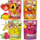 Sada želé BEZ CUKRU Mix príchutí vegánsky snack pre deti Purella 4x