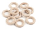 DREVENÉ KRÚŽKY PRE MAKRAME ŠTANDARDNÝ HÁČIK - 30 MM (10 ks)