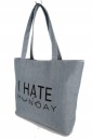 A4 I HATE MONDAY nákupná taška, šedá