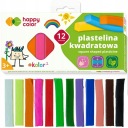 Štvorcová plastelína, 12 farieb, HAPPY COLOR