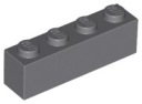 LEGO 3010 Brick Brick Brick Dark Grey DBG 1x4 10 dielikov