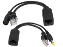 POE ADAPTÉR PRE NAPÁJANIE CEZ KRÚBENÝ PÁROVÝ KÁBEL KAMERY RJ45 + SPLITTER INJEKTOR 15W