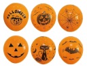 Halloweenske BALÓNY oranžové s potlačou, 6 ks