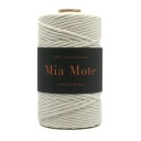 80 nití Mia Mote Twisted bavlnená šnúrka pre makramé, prírodná, 5mm, 100m