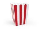 POPCORN PAPIEROVÉ BOXY BIELE ČERVENÉ 6 ks