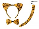 TIGER KOSTÝMOVÝ CHVOST, MOTÝĽ, PRUHOVANÉ UŠI, 3 kusy