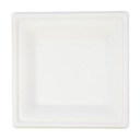 Biele štvorcové taniere, cukrová trstina, 15 cm
