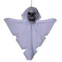 ZÁVISNÁ HLAVA LEBKA HALLOWEENSKÁ DEKORÁCIA STRAŠIDLÁ ORGABA BIELA