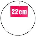 ČIERNY prsteň/ráfik na lapače snov a makramé, 22 cm