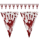 FLAG BANNER krvavé škvrny HALLOWEEN sivá