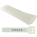 Biele plastové spony 250x4,8 - 100 ks.