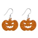 Tekvicové NÁUŠNICE ORANŽOVÉ glitre AKRYL halloween