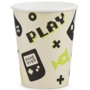 Papierové poháre GAMER pre fanúšika GAMING GAME narodeniny 220 ml 6 ks