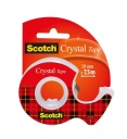 Priehľadná lepiaca páska Scotch Crystal na dávkovači, 19 mm x 7,5 m