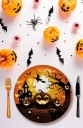 TEKVIcové taniere papierové 23cm 6KS. Halloweenske stolové dekorácie