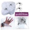 OZDOBA SPIDER WEB HALLOWEENSKÉ DEKORÁCIE UMELÁ BIELA ​​+ 2 PAVÚKY