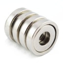 NEODYMOVÝ MAGNET S OTVOROM NA SKRUTKU B16 - SADA - 4 KUSY