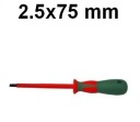 Izolovaný plochý skrutkovač 2,5 x 75 mm Jonnesway