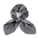 SCRUNCHIE gumička do vlasov, sivá mašľa, mašľa