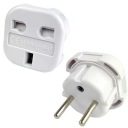 ADAPTÉR UK to PL POLISH PLUG ANGLICKO ZÁSUVKA BIELA