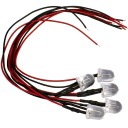 x5 LED 12V 10mm 9 FAREB, kábel 20cm