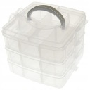 Organizérový kontajner, 18 priehradiek, 3 vrstvy, 15x15x12,5cm