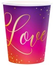 LOVE Paper Cups Ružové Valentínske dátum výročie 6 ks.