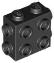 LEGO 1X2X2 S ŠPIČKAMI ČIERNA Č. 67329 - 1ks.