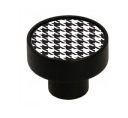 Drevená nábytková kľučka LOFT, čierna GD08 + houndstooth