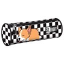 Školský tubusový peračník, sivý, mládežnícky psík St. Správny Ospalý Corgi