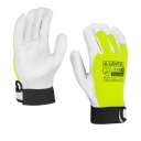 FLUO Reflexné reflexné výstražné rukavice Kozia koža Suchý zips TIG Zvárač