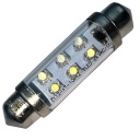trubicová žiarovka 6 LED 10x36 mm c5w modrá 24v