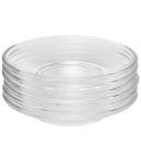 Okrúhle sklenené podšálky, 6 ks, 10,5 cm, dezertné taniere