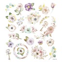 Nálepky s plátkovým zlatom - Boho Florals, 22 ks.