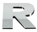 Nálepka Emblém Chrome 3D Číslo Písmeno Písmeno R