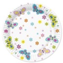 Farebné motýľové papierové taniere, 18 cm, 8 ks