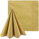 PartyDeco papierové obrúsky GOLD METALLIC klasické metalické 3 vrstvy. 20