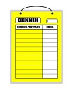 Laminátová doska CENNÍK žltá - A4
