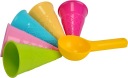 Formičky do piesku Kornútky na zmrzlinu + stierka Taliansko