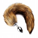 Análny kolík FOX TAIL, nadýchaná hnedá kožušina, FOX KITA ANAL PLUG