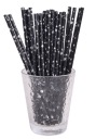 narodeninové slamky BLACK SILVER STARS 10 ks