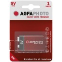 1x AGFAPHOTO HEAVY DUTY BATÉRIA 6F22 9V ZINK