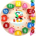 DREVENÝ TRIEDIČ PUZZLE HODINKY + KORÁLKY 2v1