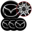 4 Emblémy Ráfik Stredy Náboje Kolesá MAZDA TOP SET 60mm
