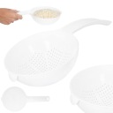 Cedník, cedník s rukoväťou, kuchynské sitko, biele, 15 cm