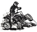 NÁLEPKA MOTOCYKLISTA ŠTVORKOLKOĽKOVÝ TUNING